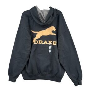 Drake Waterfowl Black Gold Lab Logo Hoodie Sweatshirt Size XL Pullover NWT